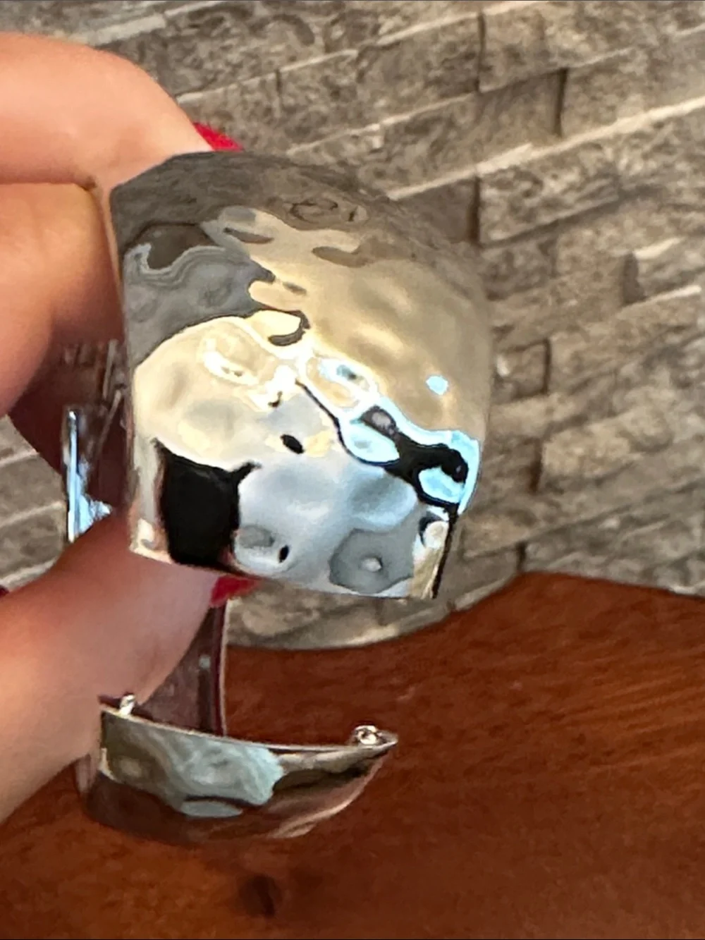 Fashion Jewelry Hammered Silver Wide Cuff Bracelet